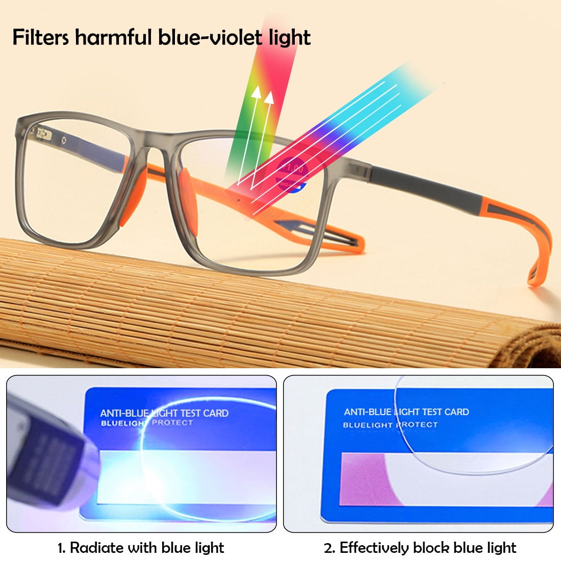 KOOSUFA Mens Blue Light Blocking Glasses Ultra Lightweight TR90 Stylish Eyewear Eyeglasses with Spring Hinges for Sport Computer Working Reading Gaming Black red