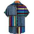 thumbnail image 3 of Camisas lisas de patchwork para hombre, ropa sencilla con estampado 3D, camisas hawaianas de playa, blusas Y2K de manga corta, ropa vintage, blusa con solapa, 3 of 5
