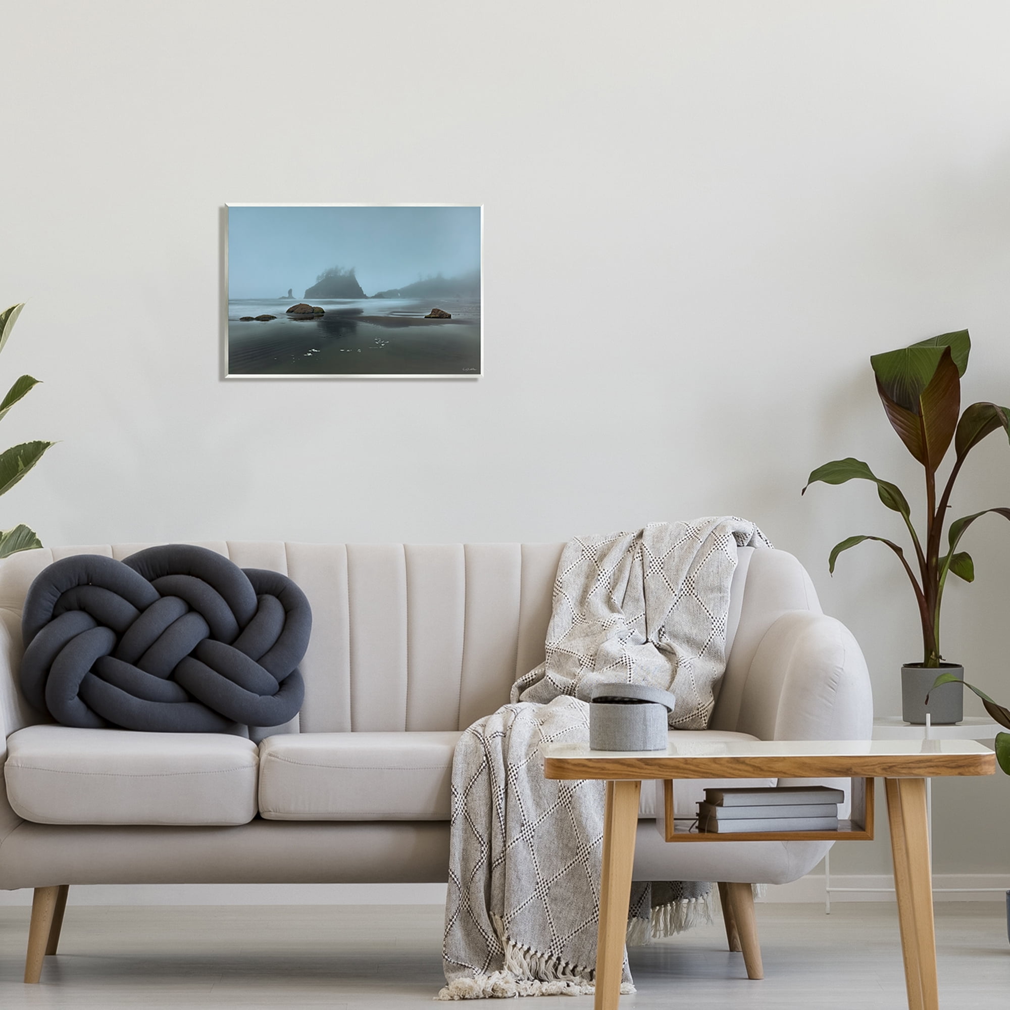 Stupell Industries Foggy Shore Landscape Landscape Photography Unframed Art Print Wall Art, 19 x 13