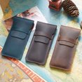 thumbnail image 4 of Personalized Retro Handmade Cowhide Pen Case Genuine Leather Pen Bag Pencil Case Multiple Colors Available Yellow Brown small, 4 of 4