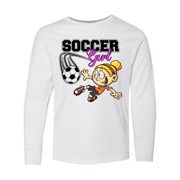 Inktastic Soccer Girl Long Sleeve Youth T-Shirt