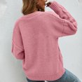 thumbnail image 4 of Cavosen Women's Knit Sweaters V Neck Short Length Button Down Cardigan Long Sleeve Stretch Outerwear Coats, 4 of 5