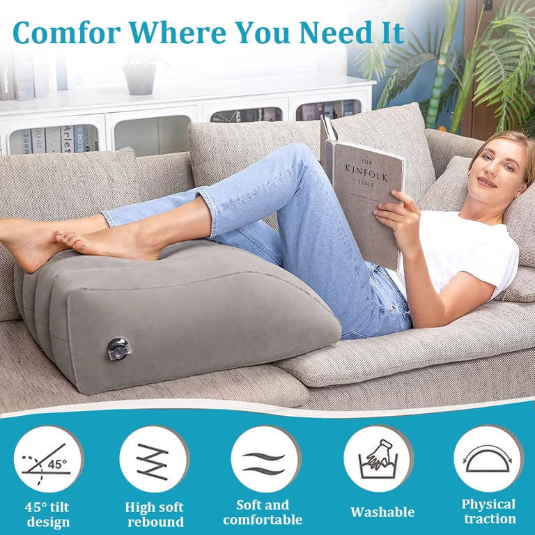 Bed Wedge Pillow For Sleeping & Post-Surgery Recovery - Waterproof Positioning Wedge For Back, Hip & Leg Pain Relief, Ideal For Side Sleepers, Seniors & Bedridden Patients