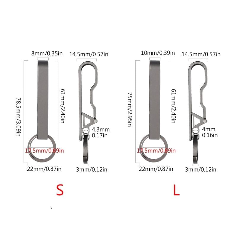 CEORPER Belt Key Clip,Titanium Carabiner Key chain Ring Holder for Belt Keychain Clip