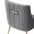 thumbnail image 4 of MEXIYA Irina Dining Chair, Modern Light Grey Easy-Clean Velvet Upholstered Side Chair with Brushed Gold Legs, 4 of 6