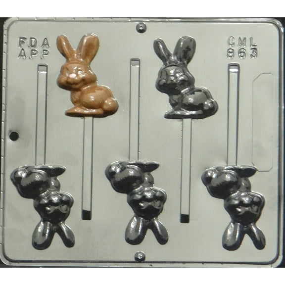 863 Bunny Lollipop Chocolate Candy Mold