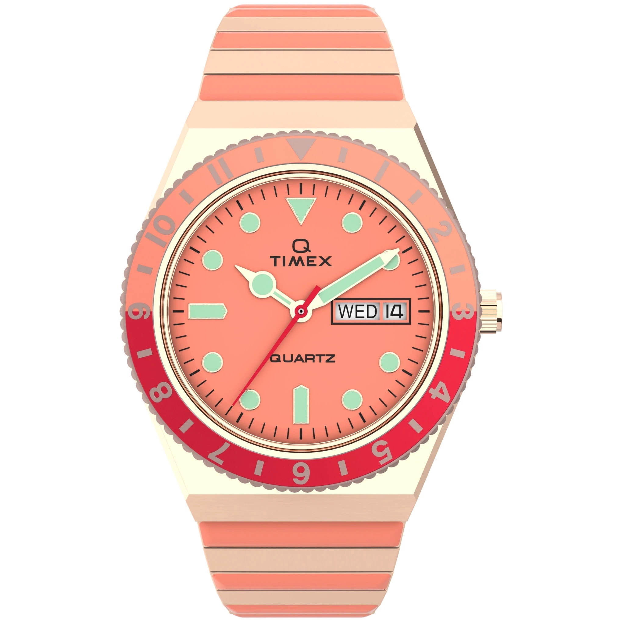 Timex TW2V38600 Women's Q Malibu Quartz Pink Dial Bracelet Watch