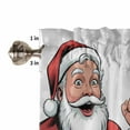 thumbnail image 5 of Christmas Santa Claus Kitchen Curtains and Valances Set, Happy New Year Winter Snowing Grey Rod Pocket Window Valance Window Curtain Panels for Living Room Bedroom Laundry, 27.5x36in, 3 Pieces, 5 of 7