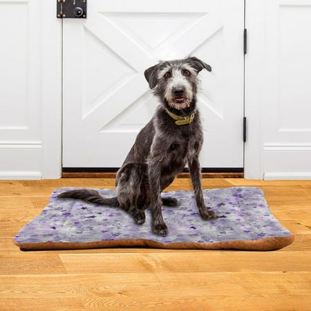 Iauyy 18x24inch Washable Dog Bed Mats 4cm Thick Comfort Pet Bed with Non-Slip Bottom for Crates Indoors & Outdoors - Puppy Essentials Light and Colorful Confetti