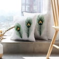 thumbnail image 6 of LALILO Throw Pillow Covers Stock Peacock Feather Transparent Cushion Cover 18" x 18", 2 Pack, 6 of 6