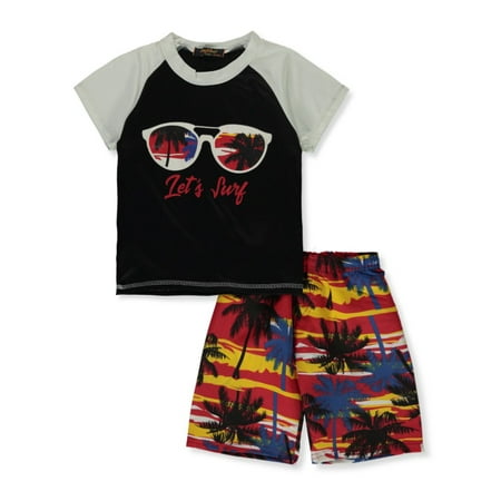 

Coney Island Baby Boys 2-Piece Shades Rash Guard Swimsuit Set - black multi 24 months (Infant)