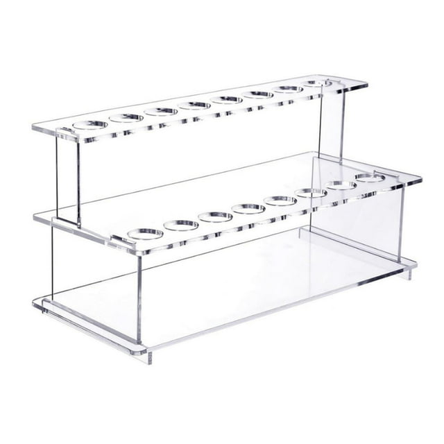 Organizador de tapón de botella de vino, 2 niveles, acrílico transparente, para exhibir en escaleras, ideal para mostradores de tiendas minoristas y L