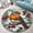 Christmas Robin, variant on Circle Area Rug, Art Nouveau Wolf Couple 4 Washable Non-Slip Floor Carpet, Soft Rug for Living Room Bedroom Decor 39 Inch