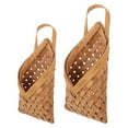 thumbnail image 6 of 2pcs Small Woven Flower Baskets for Wall Hanging, Rustic Handmade Decorative Front Door Storage Basket Set, 6 of 7