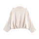thumbnail image 3 of Chaqueta de Ante Sintético para Mujer con Solapa y Bolsillo, Estilo Piloto, Informal, de Larga, Estilo Urbano Moderno Crema L, 3 of 4