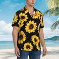 thumbnail image 3 of Disketp Hawaiian Shirts For Men,Sunflower Print Mens Casual Short Sleeve Button Down Shirts Beach Shirt, 3 of 7