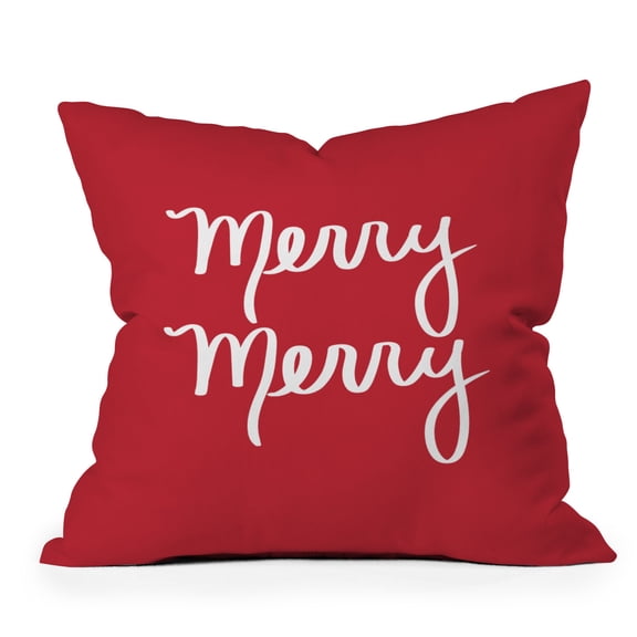 Society6 Merry Merry Red by Lisa Argyropoulos Throw Pillow