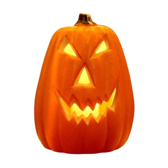 YAWUBT Halloween Pumpkin Lights Jack Lanterns Vintage Halloween Decorations Classic Plastic Pumpkin Statue Light Up Table Decor for Home Office Haunt House Party Decorations