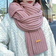 thumbnail image 2 of SUXIAN Winter Scarf for Women Hand Knitted Soft Warm Oversized Wrap Solid Color Fashion Shawl Pink One Size, 2 of 5