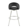 thumbnail image 5 of Lottech Swivel Bar Stool in Brushed Stainless Steel with Black Faux Leather, 5 of 11