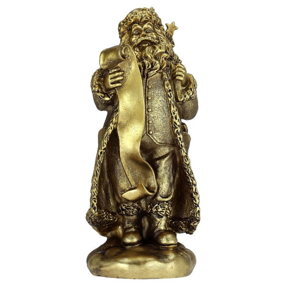 Santa Checks His List Christmas Decoration, Gold, 11.8", by Holiday Time