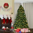 thumbnail image 1 of Costway 7Ft Pre-Lit PVC Artificial Christmas Tree Hinged w/ 300 LED Lights & Stand Green, 1 of 7