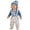 Blue, variant on Toddler Outfits for Boys Kids Easter Bunny Print Crew Neck Long Sleeve Romper with Striped Pants and Hat Three Piece Outfit Blue 9 Months-12 Months