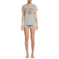 thumbnail image 2 of Grayson Social Women's and Women's Plus Sleep Halloween Short Sleeve Tee and Pajama Short Set, 2pc, 2 of 5