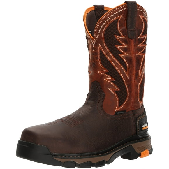Ariat Work Men's Intrepid Venttek Composite Toe Construction Boot, Bruin Brown/Sassy Orange, 11.5 E US