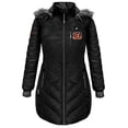 thumbnail image 3 of Women's ActionHeat Black Cincinnati Bengals 5V Battery Heated Long Puffer Full-Zip Hoodie Jacket, 3 of 7