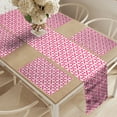thumbnail image 2 of Ambesonne Abstract Geometry Table Runner & Placemats, Feminine Motifs, Placemat 4 pcs + Runner 16"x90", Pale Eggshell Hot Pink, 2 of 2