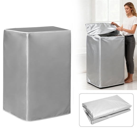 EEEkit Washing Machine Cover, 25.5"x25.5"x40", Waterproof and Dustproof, Zipper Lid Opening, Laundry Machine Cover for Top-Loading Washer and Dryer