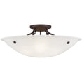 thumbnail image 4 of 4 Light Bronze Ceiling Light fixture with White Alabaster Glass Shade, 4 of 6