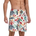 thumbnail image 2 of Kdxio Barbecue Print Mens Sleep Shorts Bottoms Soft Comfy Pajama Wear Pants with Drawstring Pockets, 2 of 5