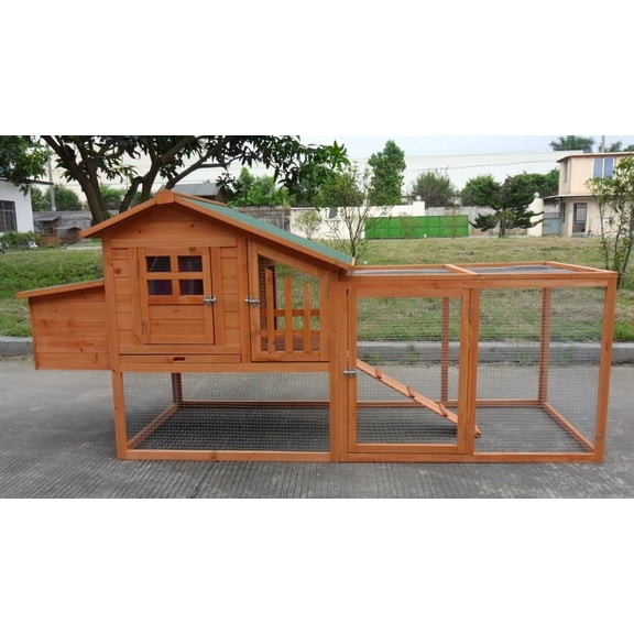 Deluxe Large Wood Chicken Coop Backyard Hen House 3-5 Chickens w Nesting Box Run