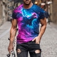 thumbnail image 2 of Men's Round Neck T Shirts Short Sleeve Starry Sky Print Casual Comfortable for Summer and Daily Use Men Shirts, 2 of 5