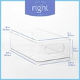 thumbnail image 3 of primebox Plastic Food Storage 2 Pack Clear Container Bin with Handles for Organizing Kitchen, Pantry, Refrigerator, Freezer, Pantry, Cabinet, Closet, Bathroom. 10”x6”x3”, 3 of 7