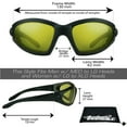 thumbnail image 2 of Bikershades Photochromic Motorcycle Sunglass Night Transitional Men Foam Padded with Hard Case, 2 of 4