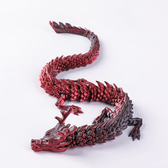 1PC black red 60cm 3D Printed Dragon Figurines, Crafts, Creative Handmade Figurines, Gifts, Multi-purpose Chinese Dragon