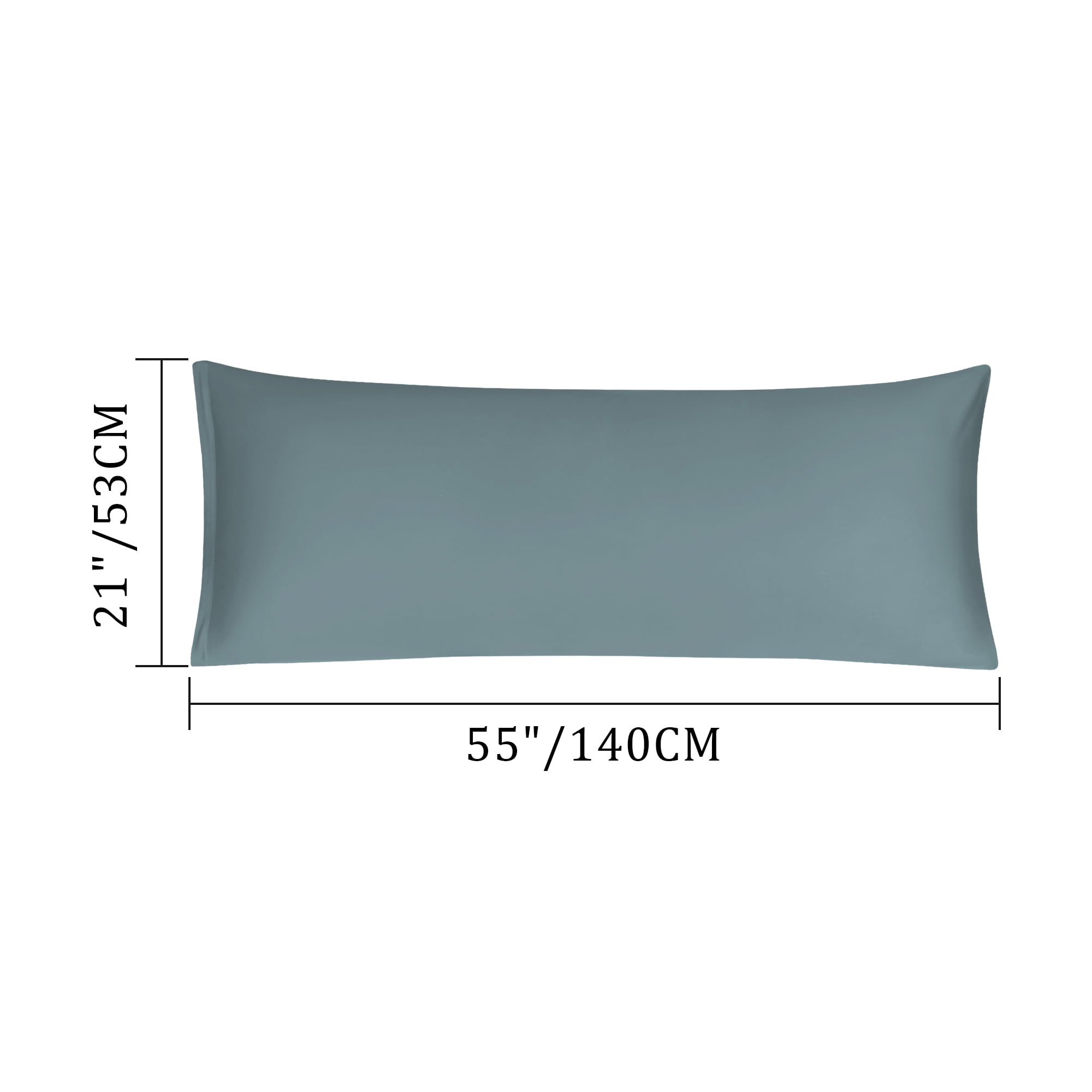 Unique Bargains Egyptian Cotton Zipper Long Body Pillow Cover Slate Blue 21" x 55"