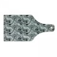 thumbnail image 1 of Garden Art Cutting Board, Botanical Pattern with Hand Drawn Flowers Frangipani Mimosa and Lotus, Tempered Glass Cutting and Serving Board, Wine Bottle Shape, Black White Pale Grey, by Ambesonne, 1 of 1