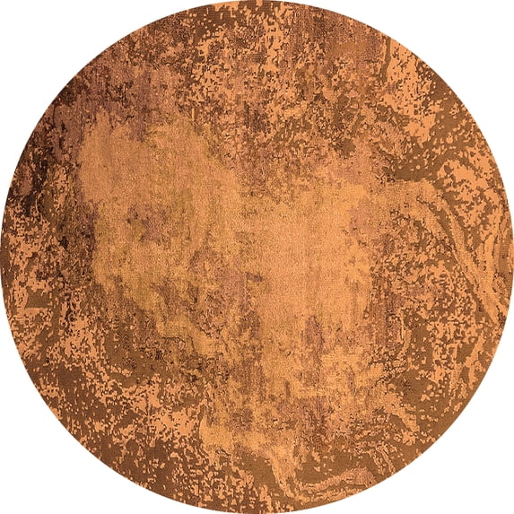 Ahgly Company Indoor Round Oriental Orange Industrial Area Rugs, 4' Round