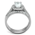 thumbnail image 3 of Women's Stainless Steel High polished CZ Clear 4.20(g) Engagement Ring, 3 of 4