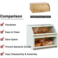 thumbnail image 4 of HOMEKOKO Double Layer Large Bread Box for Kitchen Counter, Wooden Large Capacity Bread Storage Bin (Mint Green), 4 of 6
