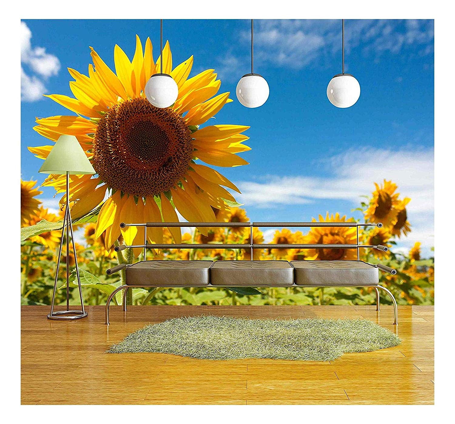 wall26 Field of Sunflowers Under a July Sun Removable Wall Mural