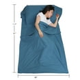 thumbnail image 4 of Jitty Rectangular Sleeping Bag Liner 83"x45", Portable Lightweight Travel Sheet with Pillow Slot for Adult Teen Hotel Travel Camping Home (Blue), 4 of 8