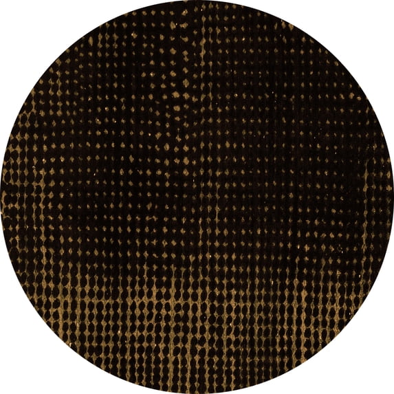 Ahgly Company Indoor Round Abstract Orange Modern Area Rugs, 6' Round