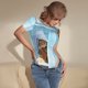 thumbnail image 3 of Balery Funny Cat Taking a Bath Body de cuello redondo de manga corta para mujer Tops de manga corta Tops básicos-Medium, 3 of 7