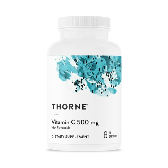 THORNE - Vitamin C 500 mg - Blend of Vitamin C and Citrus Bioflavonoids from Oranges - Supports Immune System* - Third-Party Certified - 90 Servings