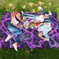 thumbnail image 6 of Extra Large Picnic Beach Blanket Waterproof Sand Proof Portable Outdoor Mat Neon Dollar Bills 60x80, 6 of 9